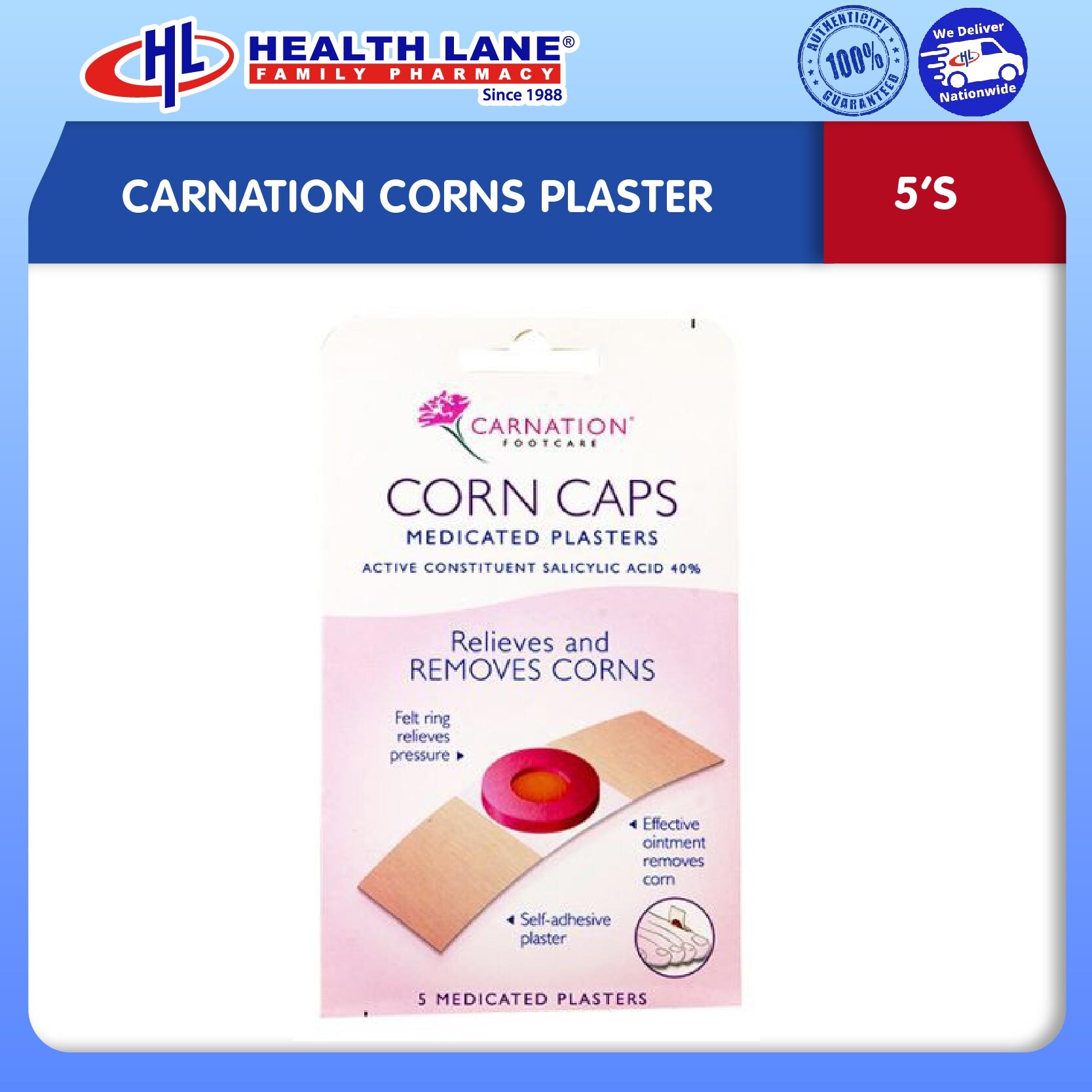 CARNATION CORNS PLASTER 5'S